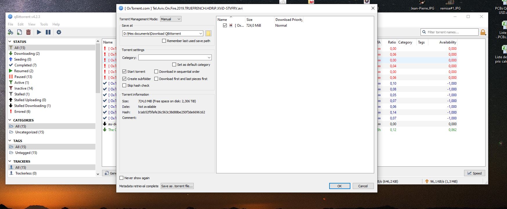 Popup window in front of main program.JPG