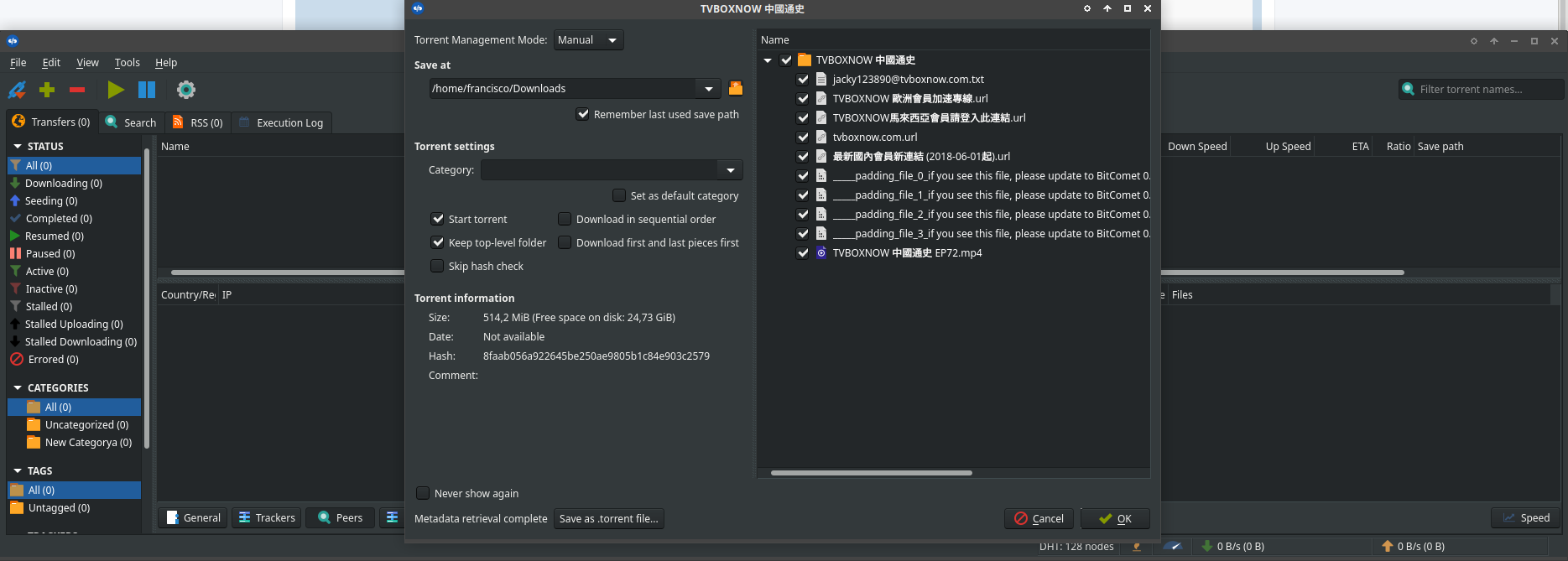 Unable to retrieve metadata qbittorrent official forums