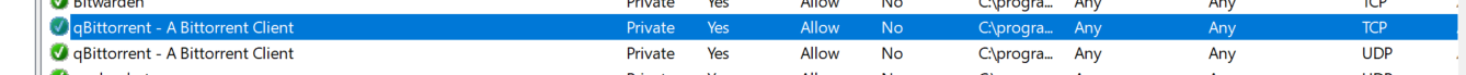 firewall rules; the columns off screen all say Any